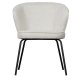 BEPUREHOME Admit spisebordsstol - natur bouclé polyester og sort metal