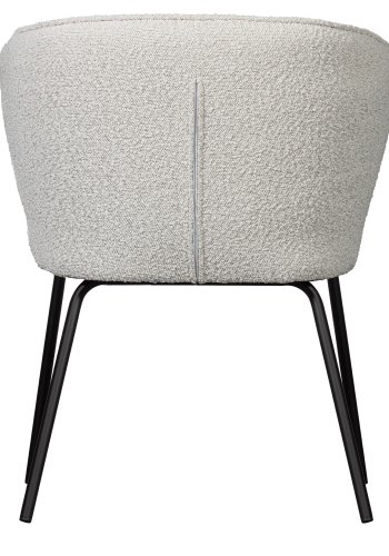 BEPUREHOME Admit spisebordsstol - natur bouclé polyester og sort metal