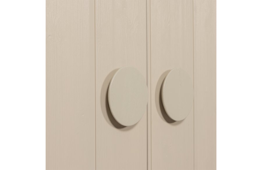 WOOOD Noah garderobeskab, m. 2 lger, 4 hylder og 1 bjlestang - dust gr fyrretr