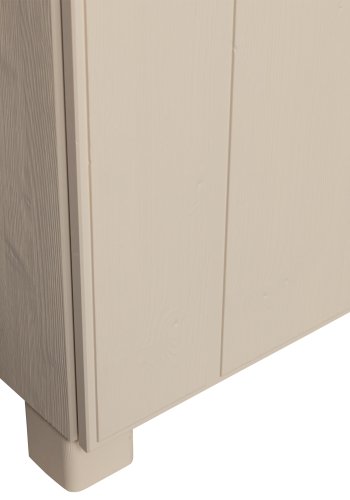 WOOOD Noah garderobeskab, m. 2 lger, 4 hylder og 1 bjlestang - dust gr fyrretr