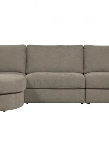 VTWONEN Family hjrnesofa, afrundet venstre - varm gr polyester