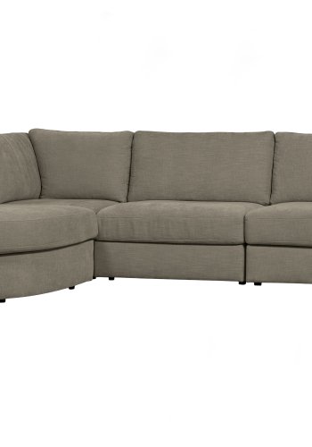 VTWONEN Family hjrnesofa, afrundet venstre - varm gr polyester