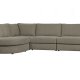 VTWONEN Family hjrnesofa, afrundet venstre - varm gr polyester
