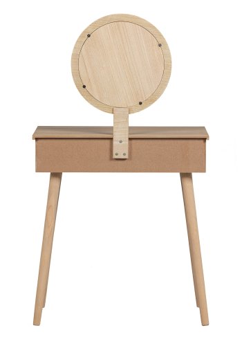 WOOOD Soof sminkebord, m. spejl og 2 skuffer - natur MDF og fyrretr (70x40)