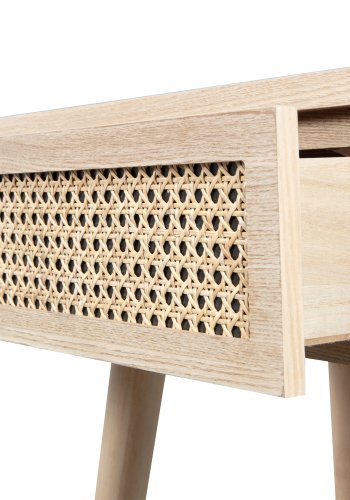 WOOOD Soof sminkebord, m. spejl og 2 skuffer - natur MDF og fyrretr (70x40)