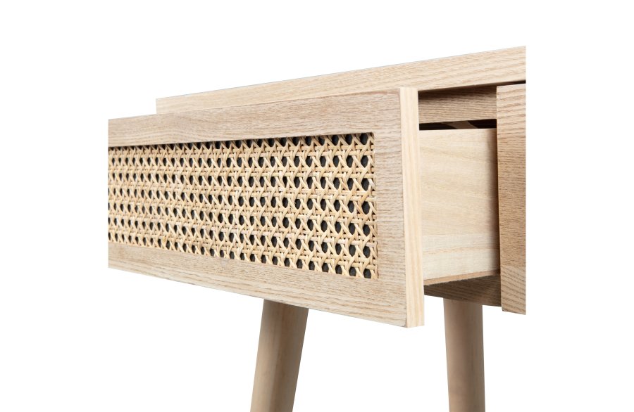 WOOOD Soof sminkebord, m. spejl og 2 skuffer - natur MDF og fyrretr (70x40)