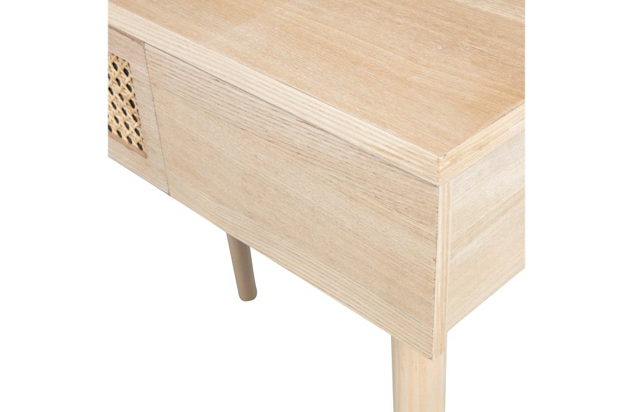 WOOOD Soof sminkebord, m. spejl og 2 skuffer - natur MDF og fyrretr (70x40)