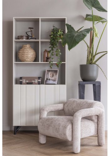 WOOOD EXCLUSIVE Lenny lnestol, m. armln - sand ru tekstur fljl polyester