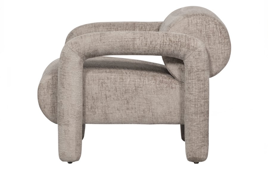 WOOOD EXCLUSIVE Lenny lnestol, m. armln - sand ru tekstur fljl polyester