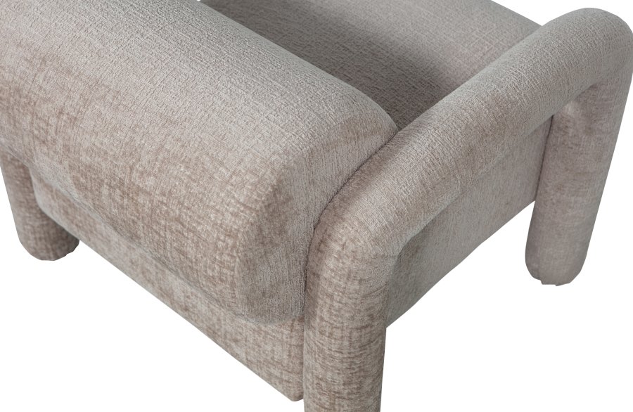 WOOOD EXCLUSIVE Lenny lnestol, m. armln - sand ru tekstur fljl polyester