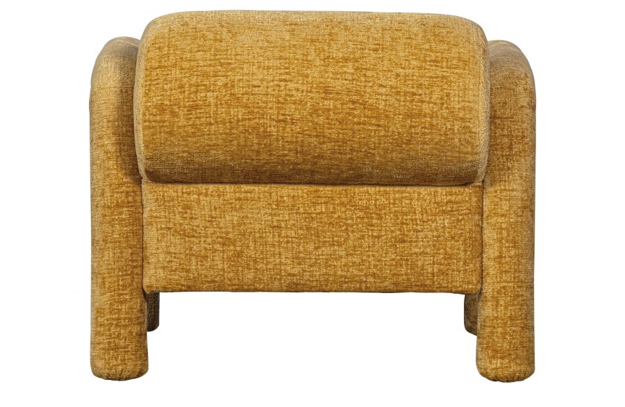 WOOOD EXCLUSIVE Lenny lnestol, m. armln - guld/gul ru tekstur fljl polyester