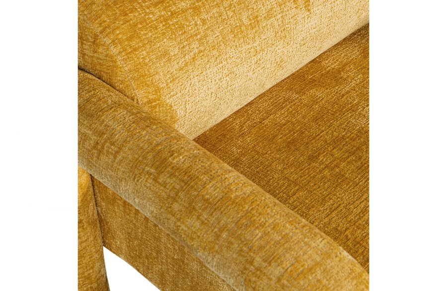 WOOOD EXCLUSIVE Lenny lnestol, m. armln - guld/gul ru tekstur fljl polyester