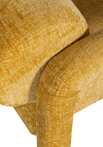 WOOOD EXCLUSIVE Lenny lnestol, m. armln - guld/gul ru tekstur fljl polyester