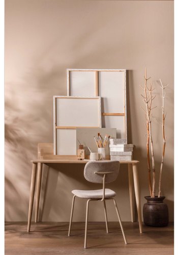 WOOOD EXCLUSIVE Link spisebordsstol - sand stof og sand metal