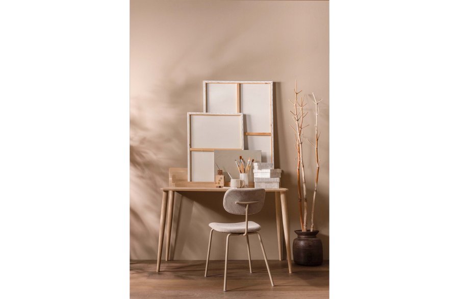 WOOOD EXCLUSIVE Link spisebordsstol - sand stof og sand metal