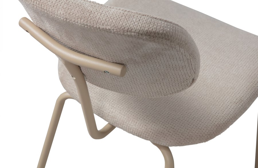 WOOOD EXCLUSIVE Link spisebordsstol - sand stof og sand metal