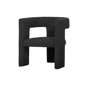 WOOOD EXCLUSIVE Tiwa lnestol, m. armlng - mrkegr bouclé stof