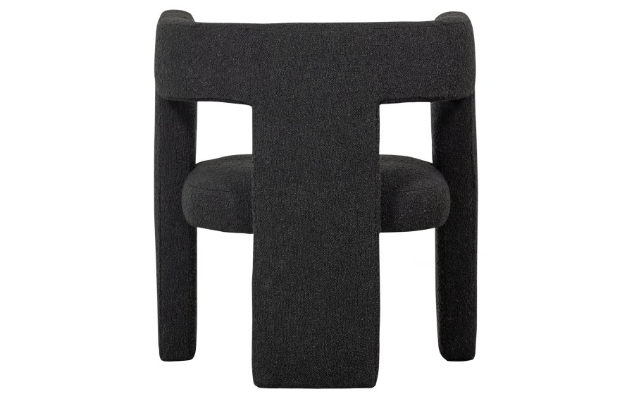 WOOOD EXCLUSIVE Tiwa lnestol, m. armlng - mrkegr bouclé stof