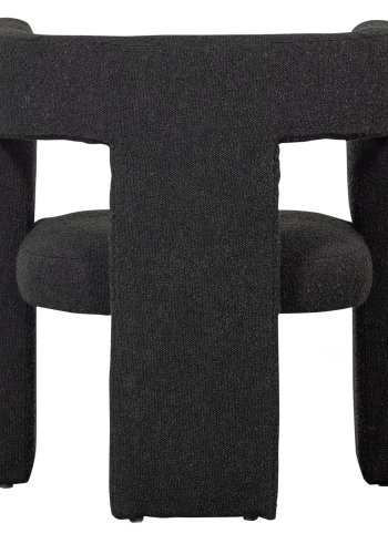 WOOOD EXCLUSIVE Tiwa lnestol, m. armlng - mrkegr bouclé stof