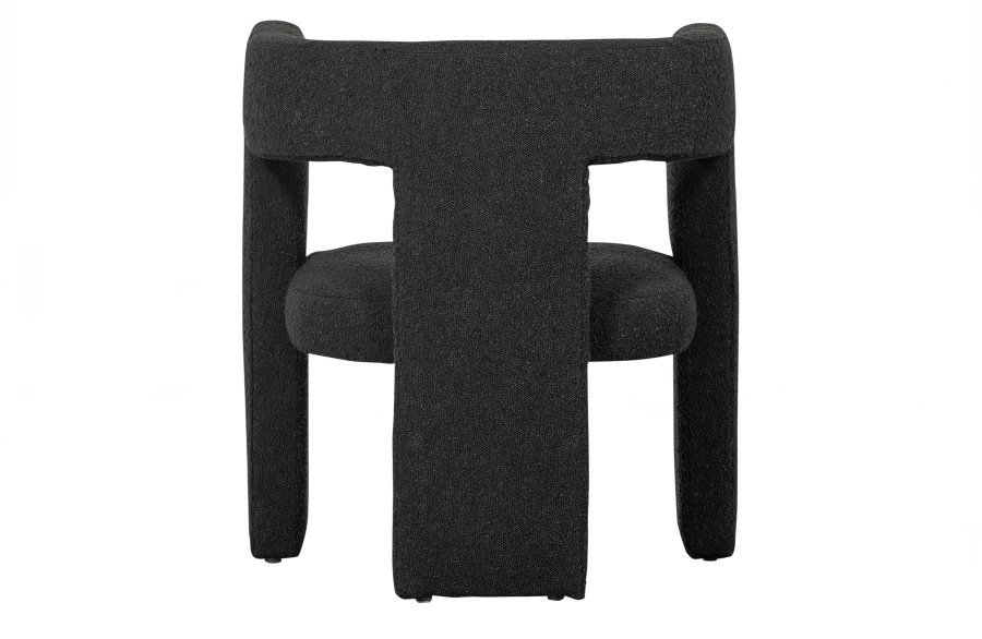 WOOOD EXCLUSIVE Tiwa lnestol, m. armlng - mrkegr bouclé stof