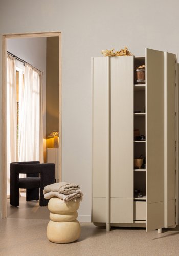 WOOOD EXCLUSIVE Yvo sidebord, organisk - gr/sand fiberler (37x35)