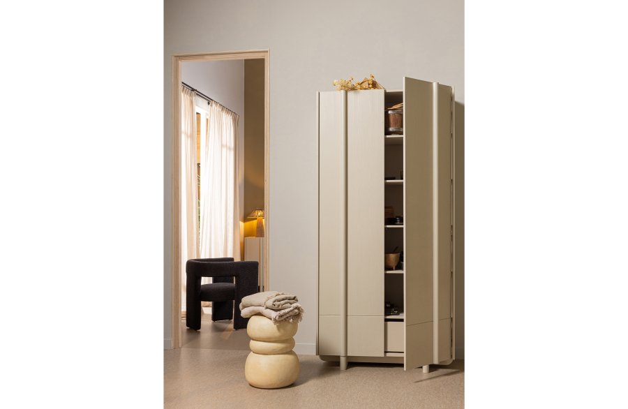 WOOOD EXCLUSIVE Yvo sidebord, organisk - gr/sand fiberler (37x35)