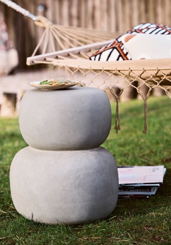 WOOOD EXCLUSIVE Oda sidebord, organisk - grn/gr fiberler (41x35)