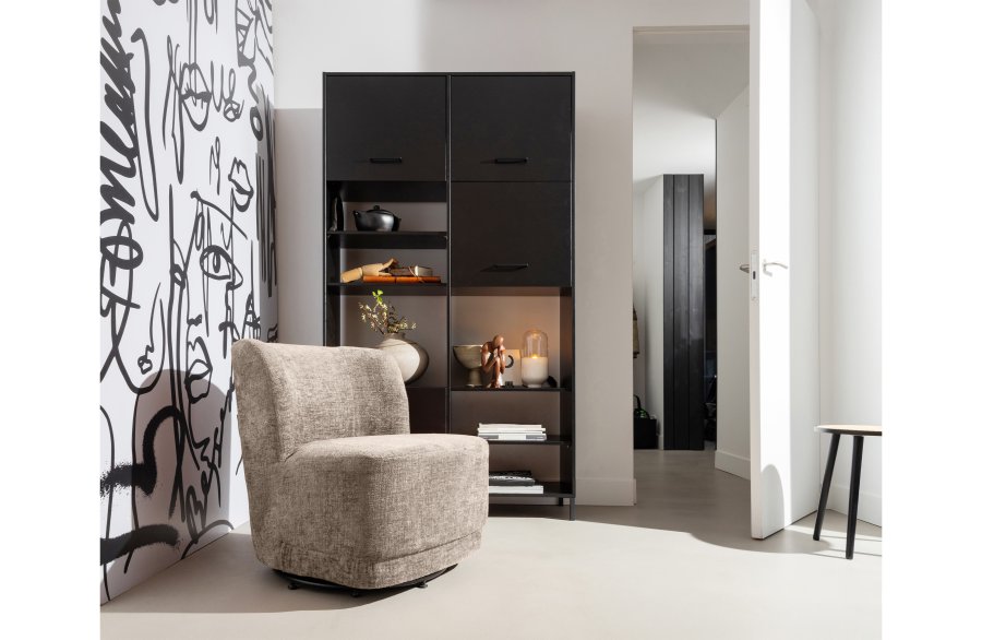 WOOOD EXCLUSIVE Atty drejestol - sand fljl polyester