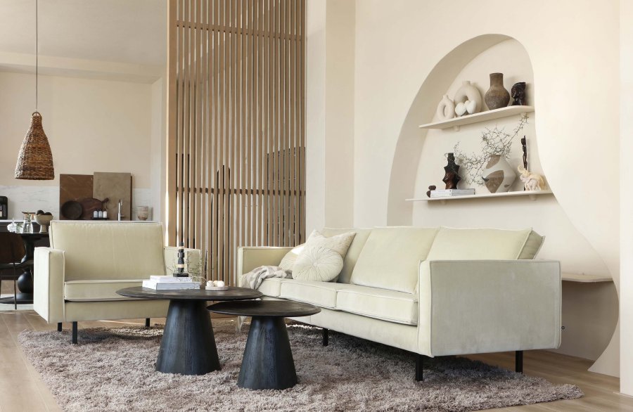 BEPUREHOME Posture sofabord, organisk - sort mangotr (70)