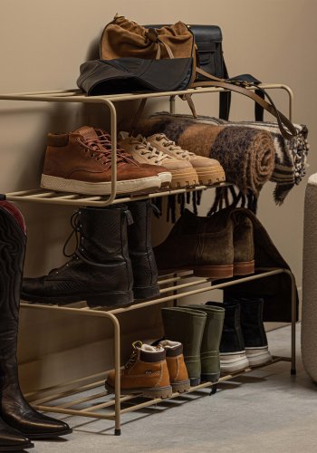 WOOOD Josse skostativ, rektangulr - army brun metal (B:80)