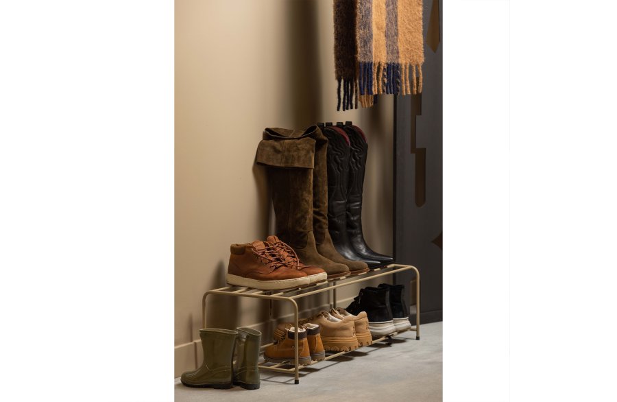 WOOOD Josse skostativ, rektangulr - army brun metal (B:80)