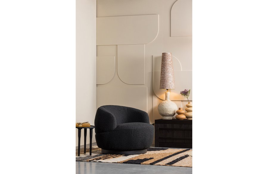 BEPUREHOME Liberal gulvtppe, rektangulr - natur meleret jute og bomuld (170x240)