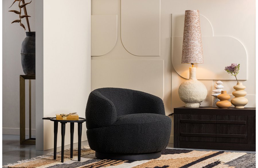 BEPUREHOME Liberal gulvtppe, rektangulr - natur meleret jute og bomuld (170x240)