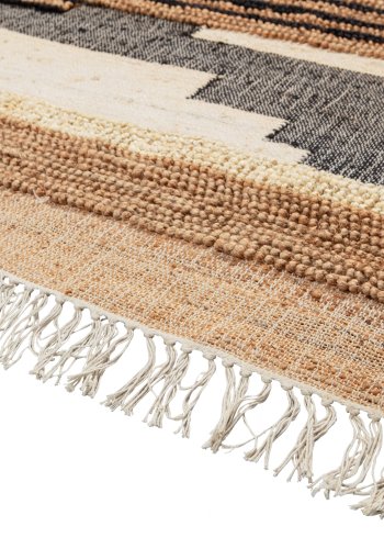 BEPUREHOME Liberal gulvtppe, rektangulr - natur meleret jute og bomuld (170x240)