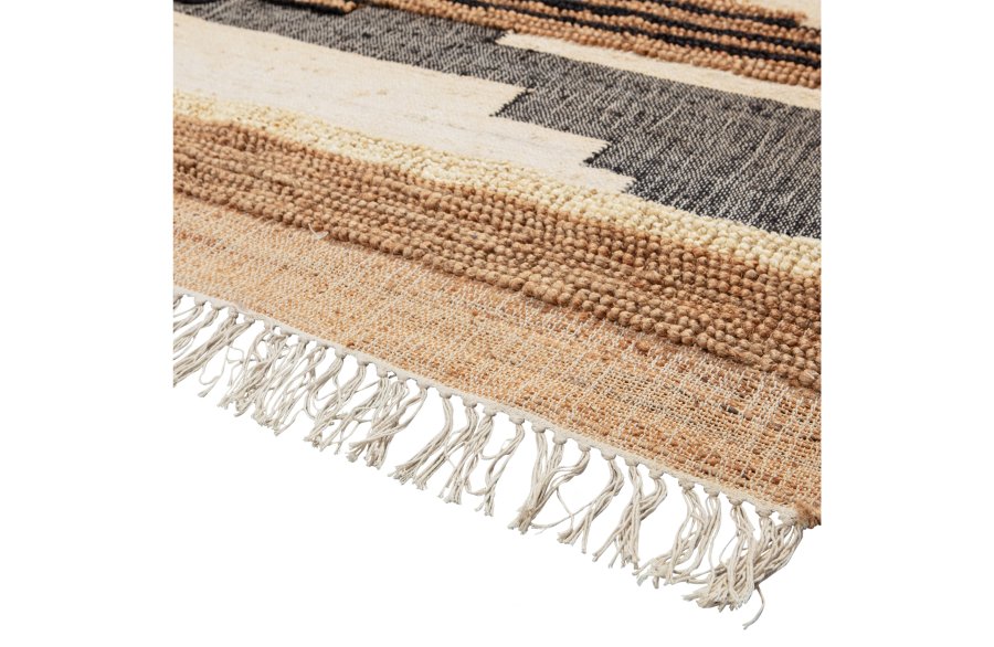 BEPUREHOME Liberal gulvtppe, rektangulr - natur meleret jute og bomuld (170x240)