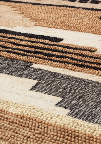 BEPUREHOME Liberal gulvtppe, rektangulr - natur meleret jute og bomuld (170x240)