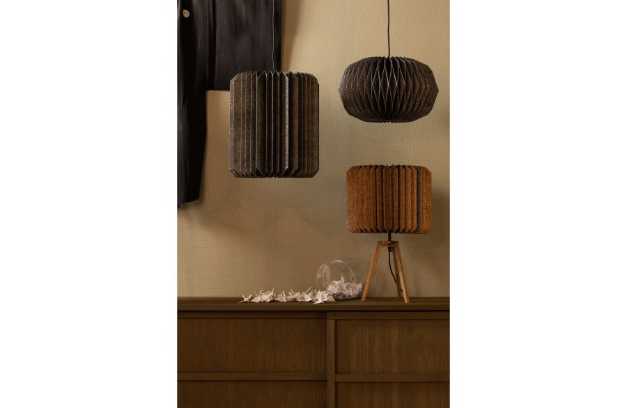 BEPUREHOME Bones bordlampe - sort papir og natur