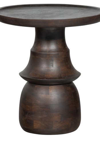 BEPUREHOME Broad sidebord, m. indgraveret ben - mrkebrun mangotr (50)