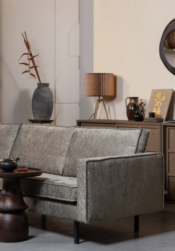 BEPUREHOME Broad sidebord, m. indgraveret ben - mrkebrun mangotr (50)