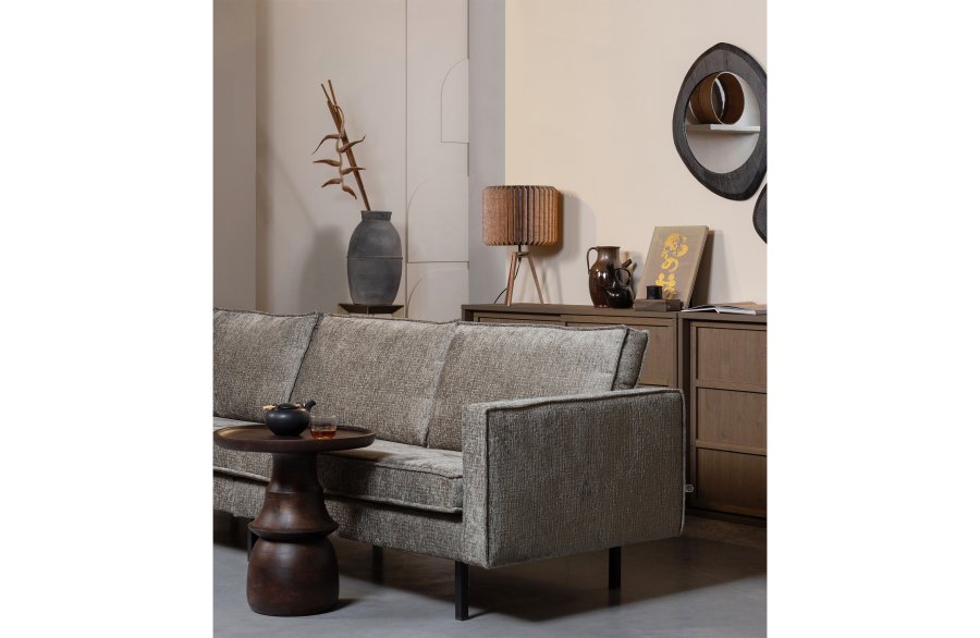 BEPUREHOME Broad sidebord, m. indgraveret ben - mrkebrun mangotr (50)