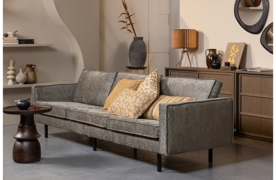 BEPUREHOME Broad sidebord, m. indgraveret ben - mrkebrun mangotr (50)