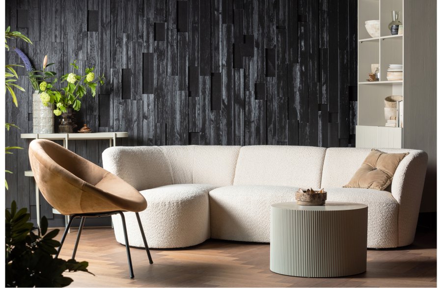 WOOOD EXCLUSIVE Sanne sidebord, rund - antik beige MDF (60)