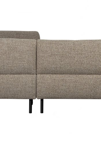 WOOOD EXCLUSIVE Lloyd hjrnesofa, venstre - groft vvet brun melange stof  og sort metal