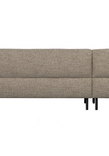 WOOOD EXCLUSIVE Lloyd hjrnesofa, venstre - groft vvet brun melange stof  og sort metal