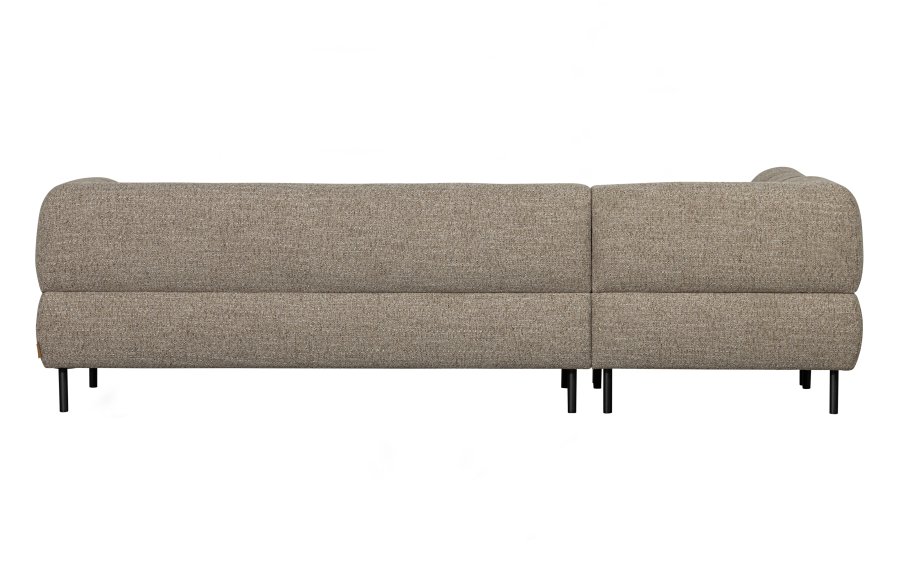 WOOOD EXCLUSIVE Lloyd hjrnesofa, venstre - groft vvet brun melange stof  og sort metal