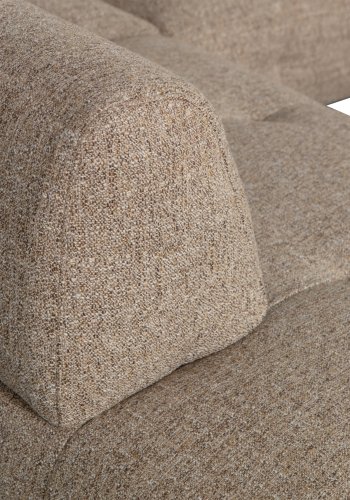 WOOOD EXCLUSIVE Lloyd hjrnesofa, venstre - groft vvet brun melange stof  og sort metal