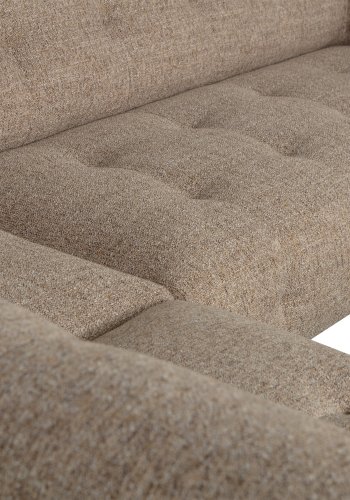 WOOOD EXCLUSIVE Lloyd hjrnesofa, venstre - groft vvet brun melange stof  og sort metal