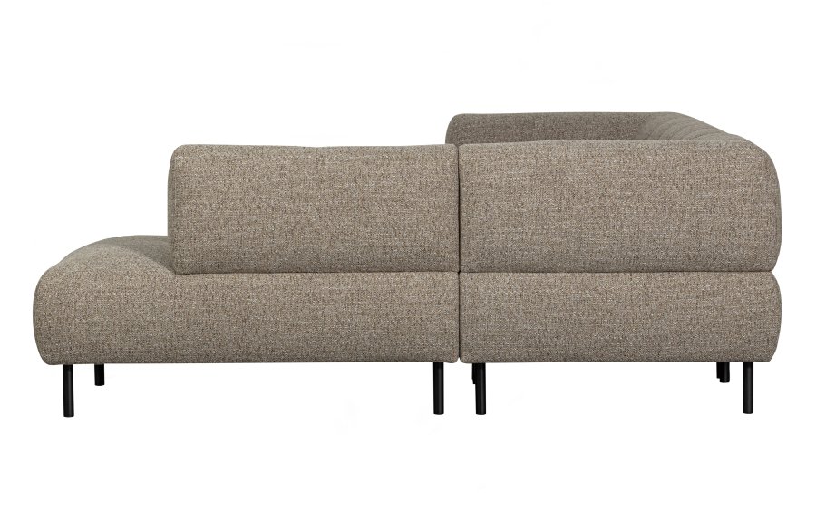 WOOOD EXCLUSIVE Lloyd hjrnesofa, hjre - groft vvet brun melange stof og sort metal