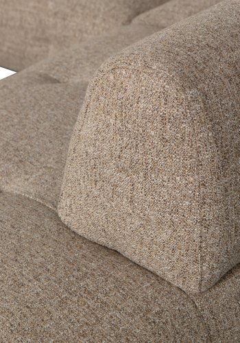 WOOOD EXCLUSIVE Lloyd hjrnesofa, hjre - groft vvet brun melange stof og sort metal