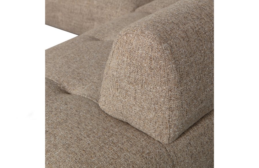 WOOOD EXCLUSIVE Lloyd hjrnesofa, hjre - groft vvet brun melange stof og sort metal